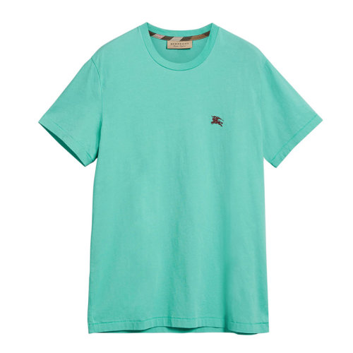 burberry/博柏利 男士圆领青绿色短袖t恤 胸前暗红色战马刺绣标