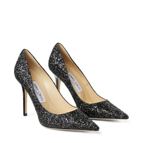 tm-jimmychoo 暗夜闪耀黑 高跟鞋abel ocgf coarse glitter fabric