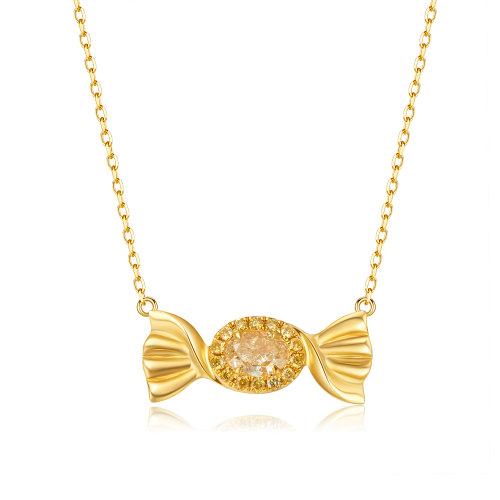 rareme/若觅珠宝黄钻18k金钻石项链吊坠糖果轻奢通勤经典百搭时尚新款