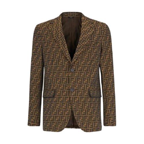 【包邮包税】 fendi芬迪 21年春夏 男士 西服外套 棕色布料休闲西装