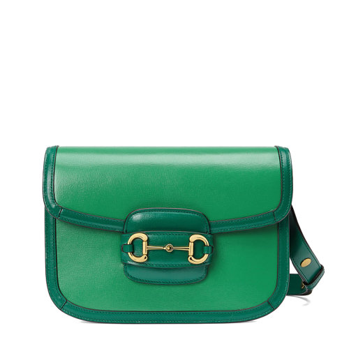【包税】gucci/古驰 2021春夏新款 horsebit 1955系列 女士小号绿色和