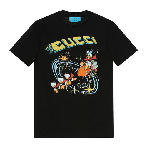 gucci 古驰 女士 服装 21春夏 黑色圆领米老鼠图案棉质t恤 女士短袖