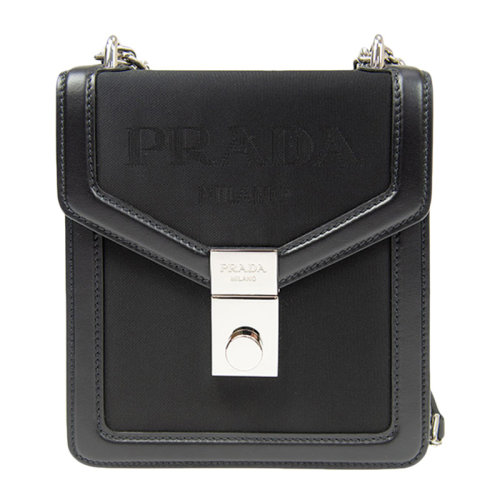 【包邮包税】prada/普拉达女士黑色皮革斜挎包1bd254-2dlm-f0002