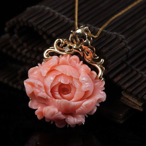 zhangs textiles/绣花张 520情人节momo珊瑚花吊坠