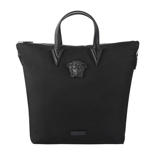 现货秒发 21春夏 versace/范思哲 锦纶黑色男士背提包手提包 dfb8503