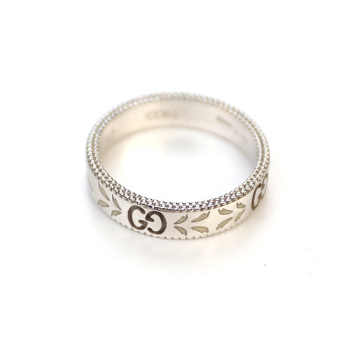 gucci/古驰 i com 珐琅系列 k/i-con窄珐琅白金戒指 ybc434541003