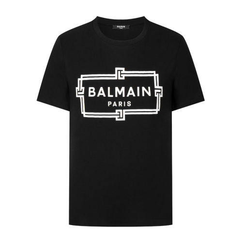 现货秒发 21春夏 balmain/巴尔曼 棉质字母图案男士短袖t恤vh0ef000g