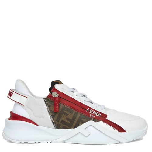 【包税】fendi/芬迪 21年春夏新款 男士白色皮革和绒面革fendi flow