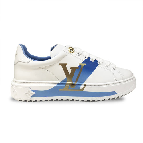 louis vuitton/路易威登 lv小白鞋time out系列 粉色/蓝色金标女士