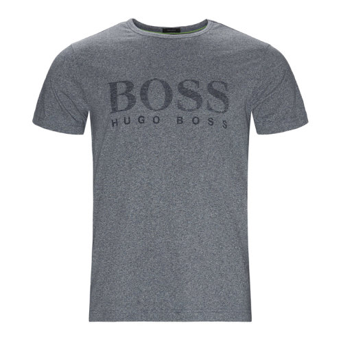 hugo boss 雨果博斯 男士 服装 21春夏 蓝色圆领字母logo棉短袖t恤