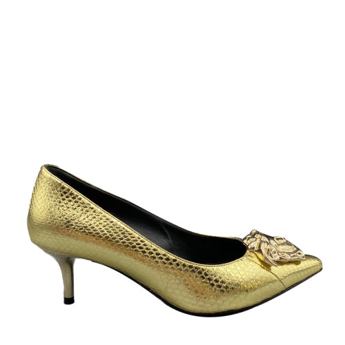 "瑕疵折扣" versace/范思哲 女鞋 女士跟鞋 中跟鞋 蛇皮美杜莎女鞋 at