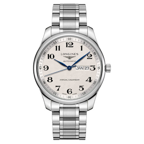 longines/浪琴瑞士手表名匠系列日历自动机械男士腕表 42mm钢带白盘l