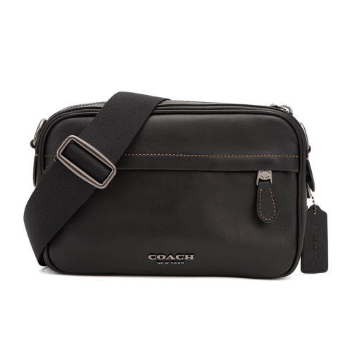 【国内现货秒发】coach/蔻驰奢侈品graham系列男士黑色皮质单肩斜挎包