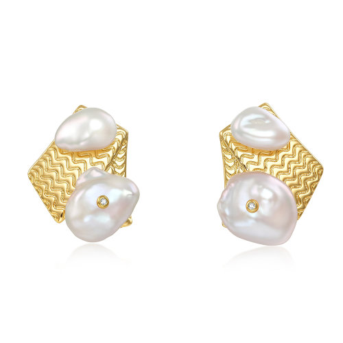 cloris/克劳瑞斯【新品】巴洛克风情淡水珍珠耳环 银针 ins时尚 首饰