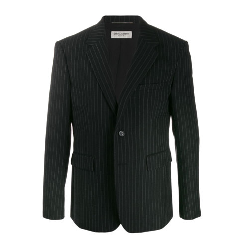 saint laurent paris/圣罗兰 ysl 男士 服装 21春夏 黑色条纹翻领西服