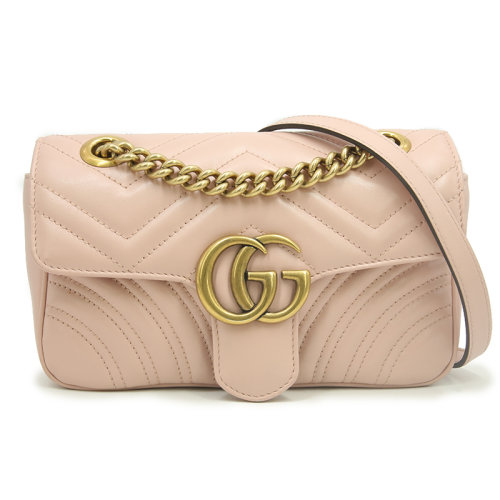 gucci/古驰gg marmont 22迷你小号马尔蒙皮革链条包 单肩斜挎女包