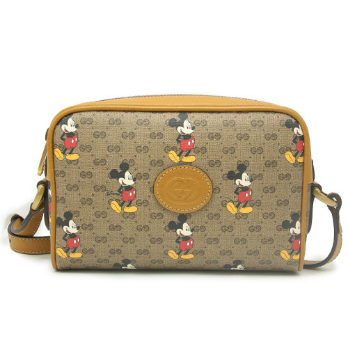gucci/古驰迪士尼米老鼠联名帆布相机包单肩斜挎包女包【现货 二手99