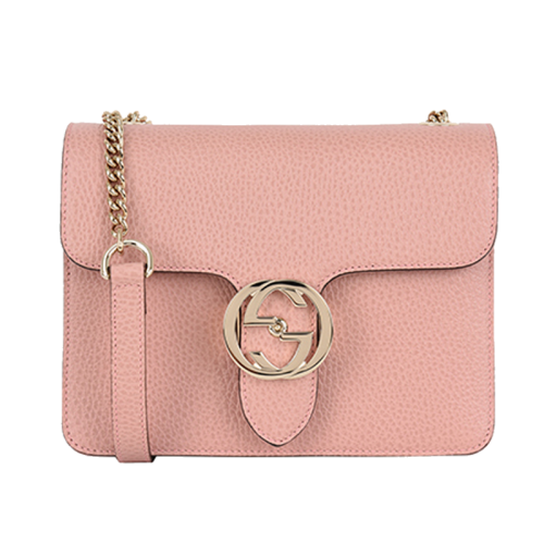 瑕疵折扣gucci/古驰脏脏粉风琴皮质链条包510304 cao0g 5806女包