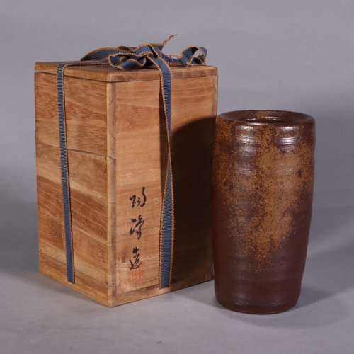 【日本回流-瓷器】备前烧陶峰作花瓶趣味收藏摆件wg4429