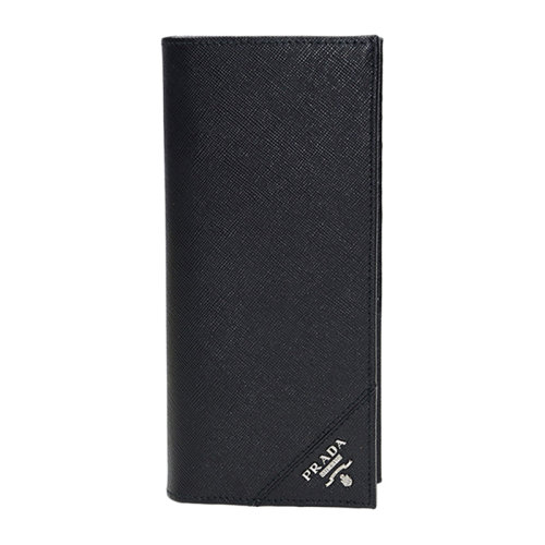 【包邮包税】prada/普拉达 男士黑色长款皮革钱包卡包男包 2mv836-qme