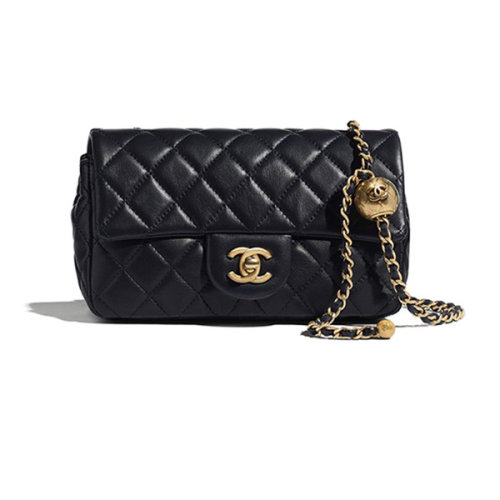 【chanel香奈儿 单肩包】chanel/香奈儿 cf金珠系列 mini 女士 羊皮 