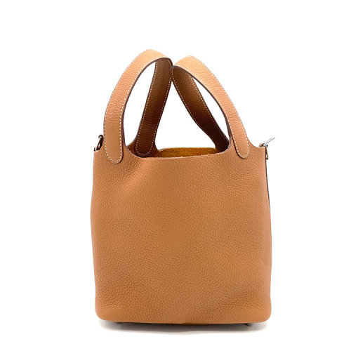 【hermes爱马仕 手提包】hermes/爱马仕 picotin18 金棕银扣 18菜篮子