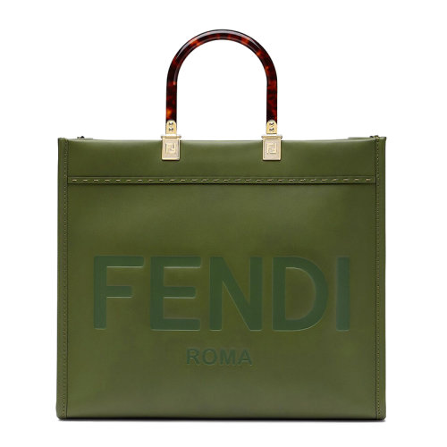 【包税】fendi/芬迪 2021秋冬新款 女士中号深绿色小牛皮fendi roma