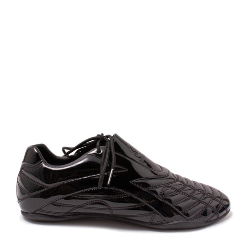 【包税】balenciaga/巴黎世家 男士黑色闪亮漆皮pu皮革经典b字母徽标