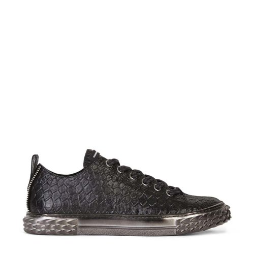 giuseppezanotti/朱塞佩·萨诺第黑色低帮3d效果橡胶"blabber"鞋底牛
