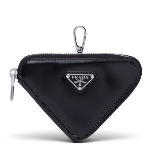 【包邮包税】prada/普拉达 女士亮面皮革三角形迷你手拿包钱包女包 1