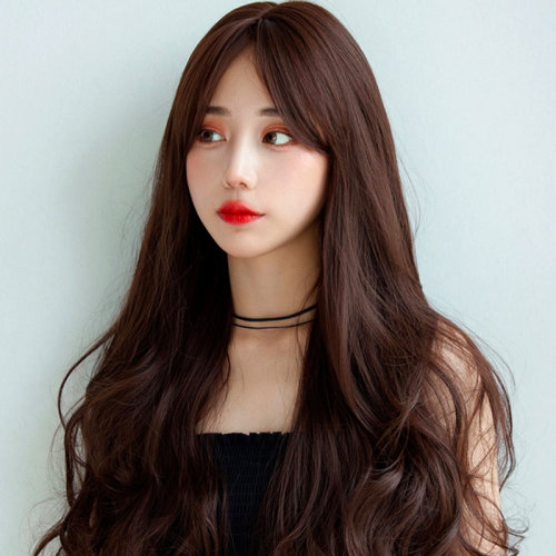 yosee/右西 假发女长发 大波浪长卷发造型 网红中分八字斜刘海 自然