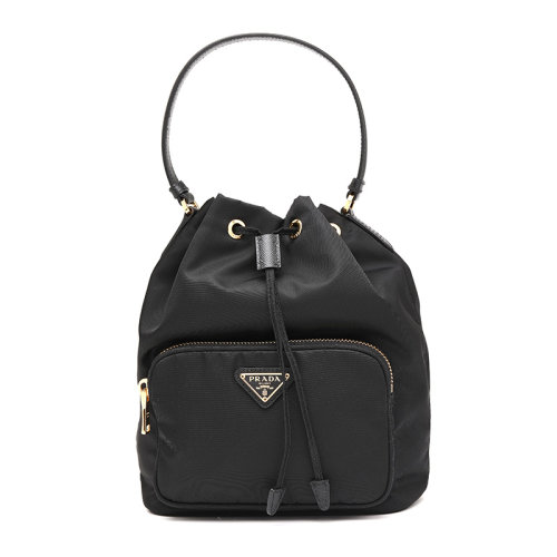 prada/普拉达21新品duet系列织物水桶包女士手提单肩包1bh038rv4