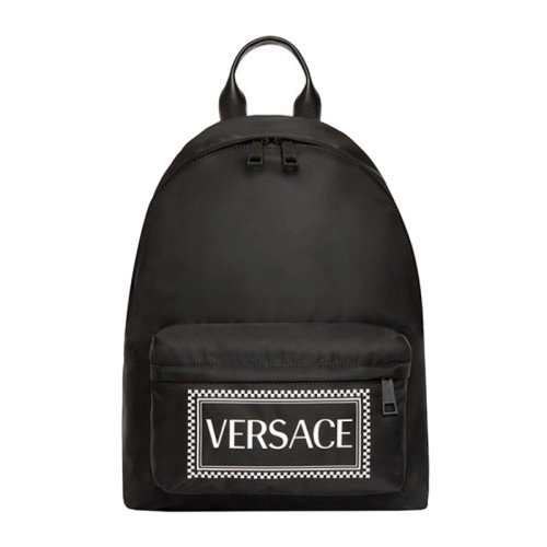 【包税】versace/范思哲 男士黑色尼龙字母印花背包双肩包男包 dfz