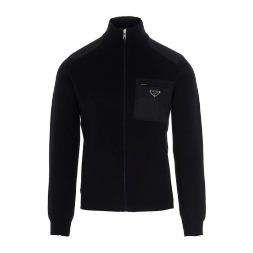 【包邮包税】prada/普拉达 男士黑色拉链卫衣外套 umg046-1ydt-f0002