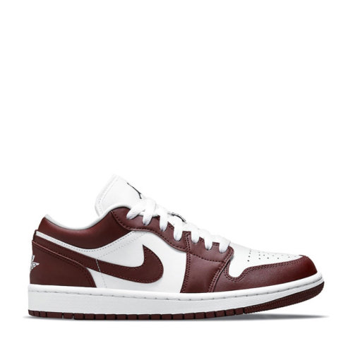 nike/耐克 air jordan 1 low team red 男女同款 aj1 深酒红 白红篮球
