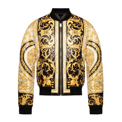 【包税】versace/范思哲 男士拼色聚酯纤维印花装饰拉链开合双面飞行