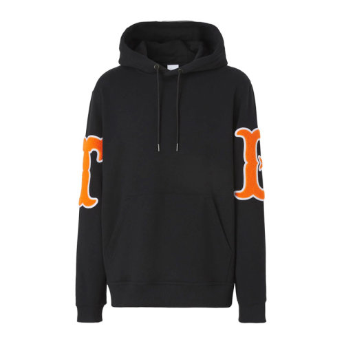 男卫衣】【包税】burberry/博柏利 男士黑色棉质经典tb字母徽标贴饰