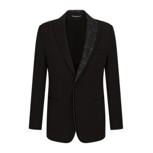 dior/迪奥【21秋冬新款】男士黑色棉质正面纽扣开合长袖v领外套西服