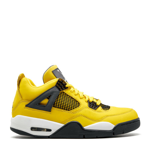 nike/耐克 air jordan 4 男女同款 aj4 电母 黑黄闪电 2021复刻 情侣