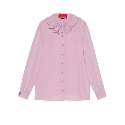 【包邮包税】 gucci古驰 21年秋冬 女士 2015 re-edition蜜蜂真丝衬衫