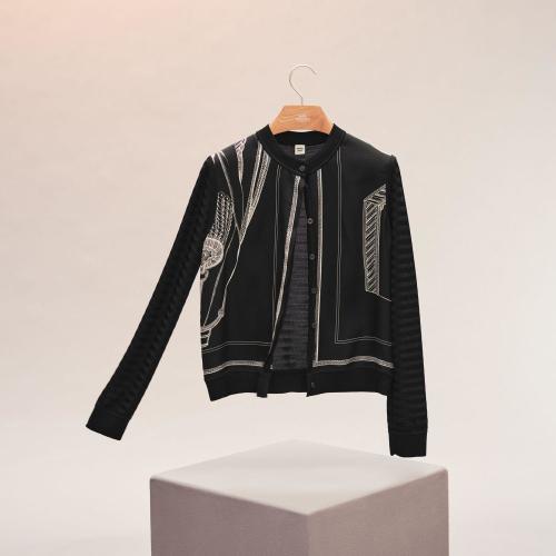 【包邮包税】 hermes爱马仕 21年秋冬 女士 长袖衬衫 cardigan