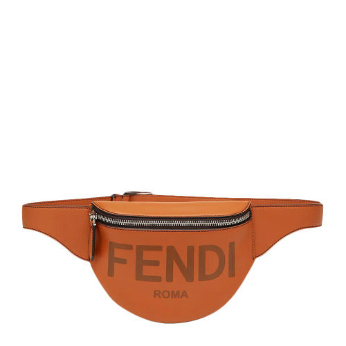 fendi/芬迪 【21秋冬新款】男士fendi roma 压纹半圆扁平小号腰包胸包