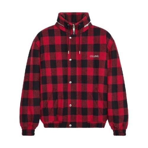 【包邮包税】 celine赛琳思琳 21年秋冬 男士 夹克 格纹羊毛宽松束腰