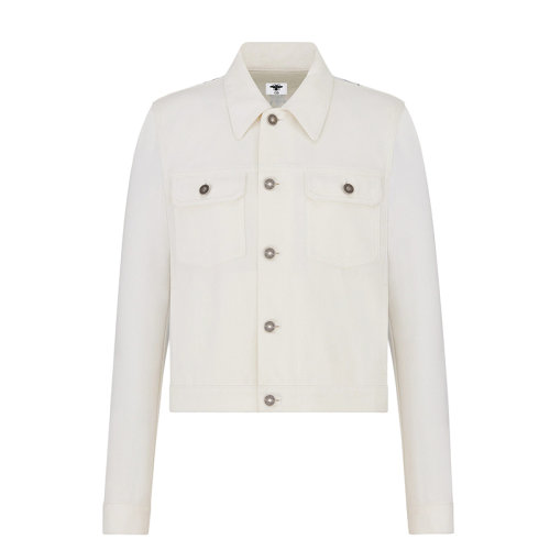 【包税】dior/迪奥 21年秋冬新款 女士白色棉质牛仔布夹克212v11a3404