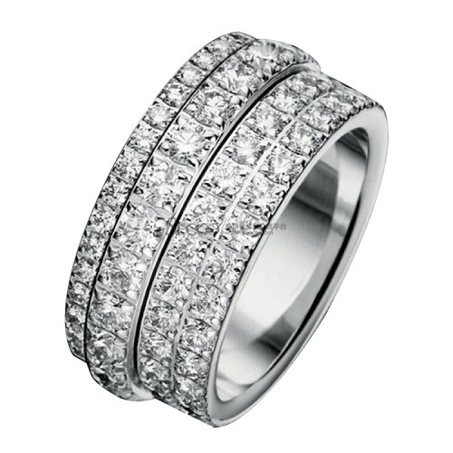 【piaget伯爵 戒指/指环】piaget g34px600 18k白金钻石possesion偏心