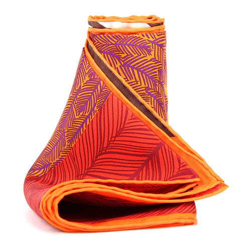 hermes(爱马仕) 橘色飞马图案丝巾90