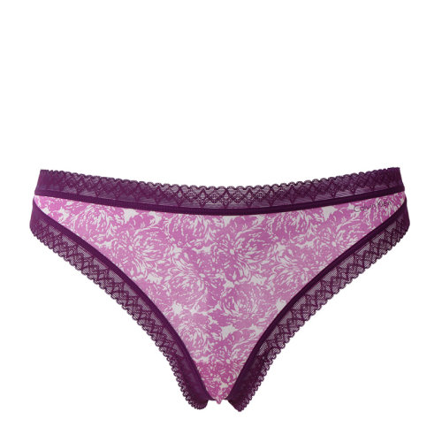 ck/卡尔文·克莱因 女士内衣裤莫代尔蕾丝低腰丁字内裤 d3514