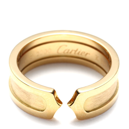 cartier(卡地亚) 18k黄金双c戒指52