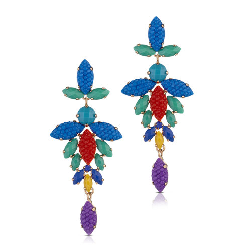 kebros【sparkle】女士蓝红紫耳环 kc3mor1 eu