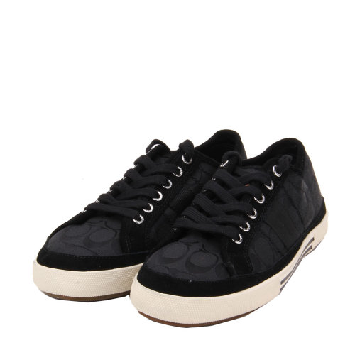 coach/蔻驰 男士经典logo 休闲鞋 男士帆布鞋 运动鞋 q900 棕色 黑色